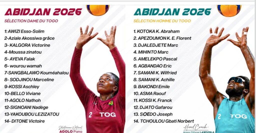 Volleyball : le Togo participera à la Coupe des Nations de la zone 3 à Abidjan