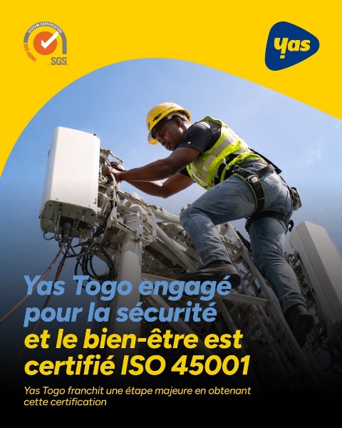 Yas Togo décroche une double certification ISO en environnement et santé-sécurité au travail