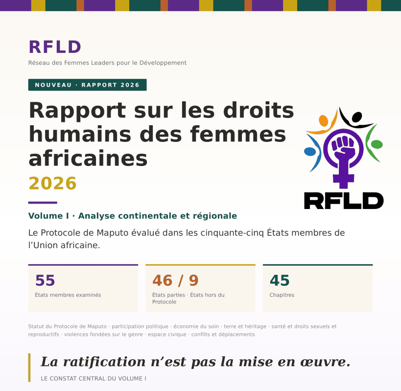 Droits humains des Femmes : Le FRLD dénonce un écart persistant entre lois et réalités en Afrique